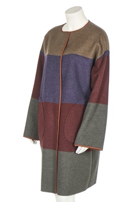 Lot 82 - A Loro Piana reversible striped cashmere coat, modern
