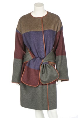 Lot 82 - A Loro Piana reversible striped cashmere coat, modern