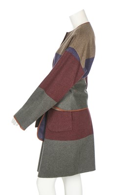 Lot 82 - A Loro Piana reversible striped cashmere coat, modern