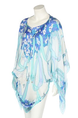 Lot 97 - Two Pucci printed silk cover-ups in shades of blue, modern