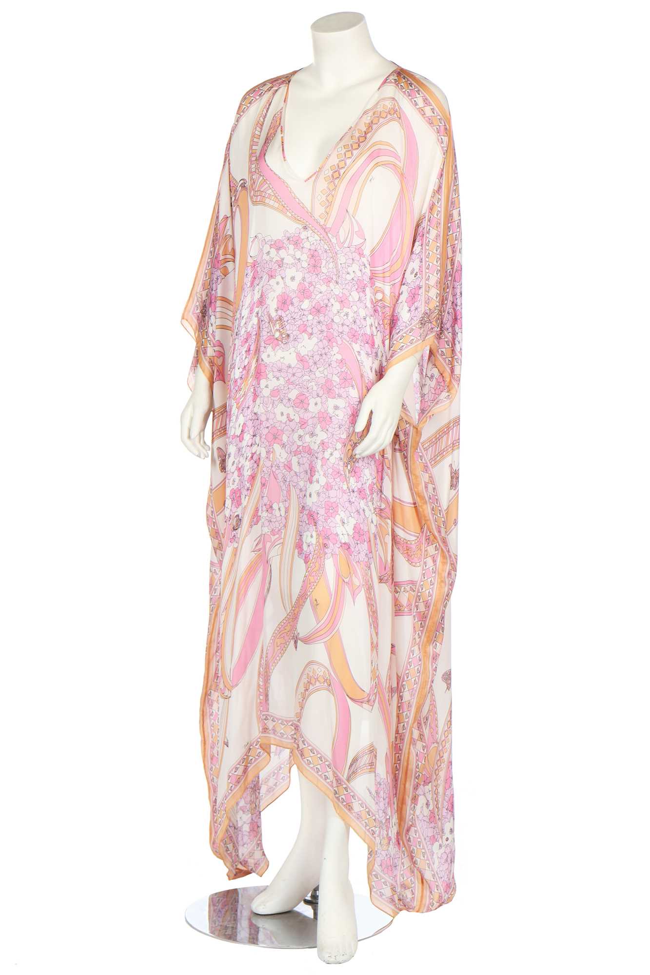 Lot 98 - Two Pucci printed silk cover-ups in shades of pink and orange, modern