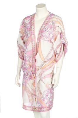 Lot 98 - Two Pucci printed silk cover-ups in shades of pink and orange, modern