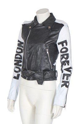 Lot 167 - A BOY London hand-painted black leather jacket, probably early 1990s