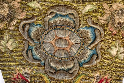 Lot 425 - An embroidered stomacher, English, circa 1700