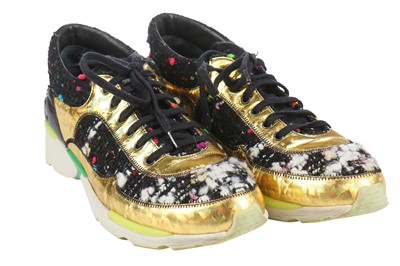 Lot 73 - A pair of Chanel fantasy tweed trainers, Autumn-Winter 2014-15