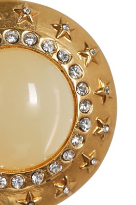 Lot 49 - Two pairs of Chanel gilt metal clip-on earrings, 1990s