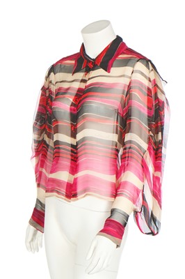 Lot 61 - Two Chanel striped chiffon blouses, 2001