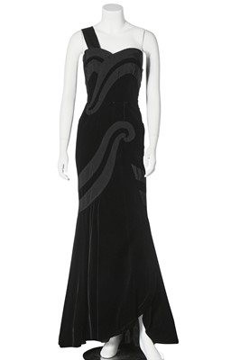 Lot 295 - Deborah Kerr's Fontana black velvet evening gown, early 1950s