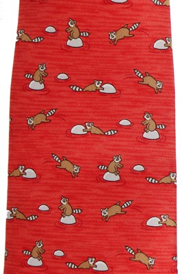 Lot 203 - Two Hermès novelty printed silk ties, modern