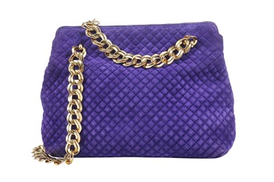 Lot 25 - A Bottega Veneta quilted purple suede bag, late 1970s