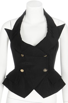 Lot 159 - A Vivienne Westwood black silk moiré faille corset, probably 'Erotic Zones', Spring-Summer 1995