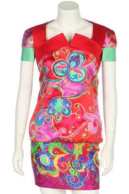 Lot 400 - A Gianni Versace printed silk two-piece ensemble, probably Spring-Summer 1991