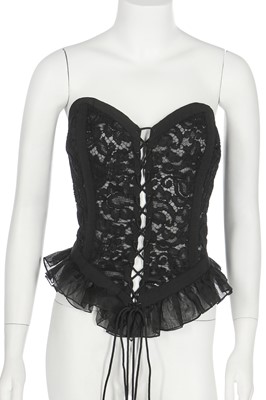 Lot 182 - An Yves Saint Laurent black lace bustier, Autumn-Winter 1984-85