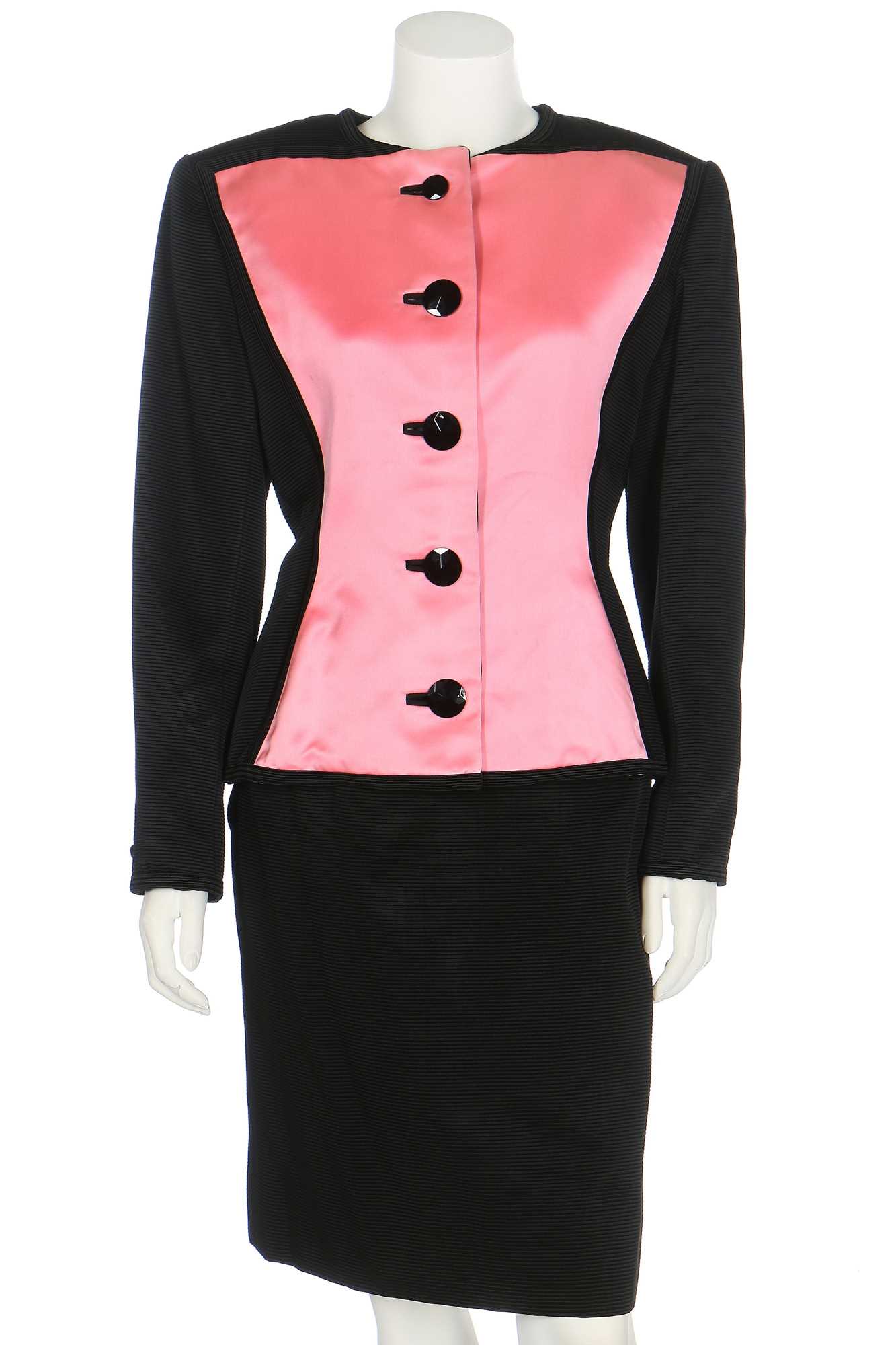 Lot 355 - An Yves Saint Laurent ottoman satin suit, Autumn-Winter 1988-89