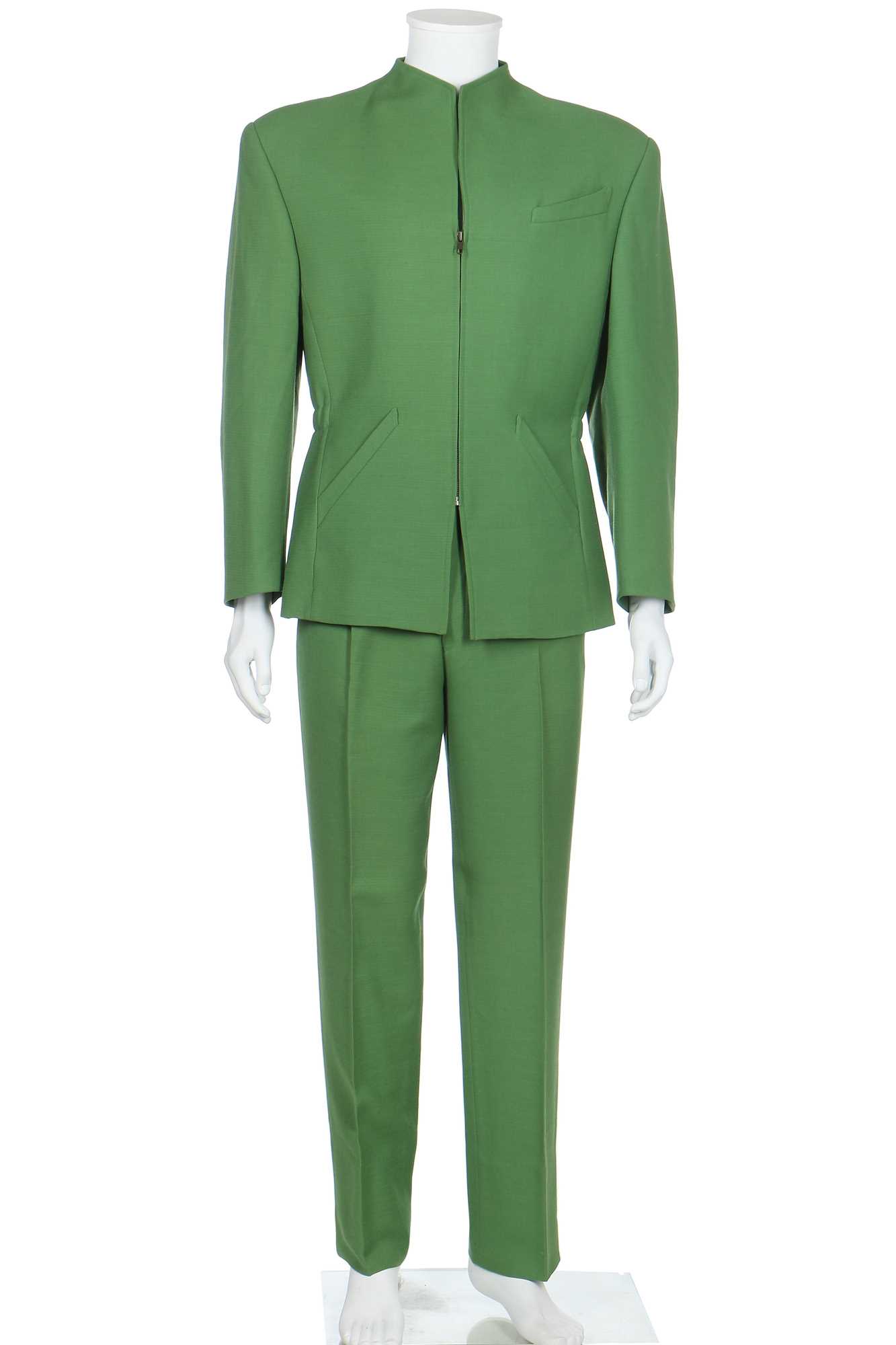 Lot 187 - A good Thierry Mugler green wool suit, circa 1991