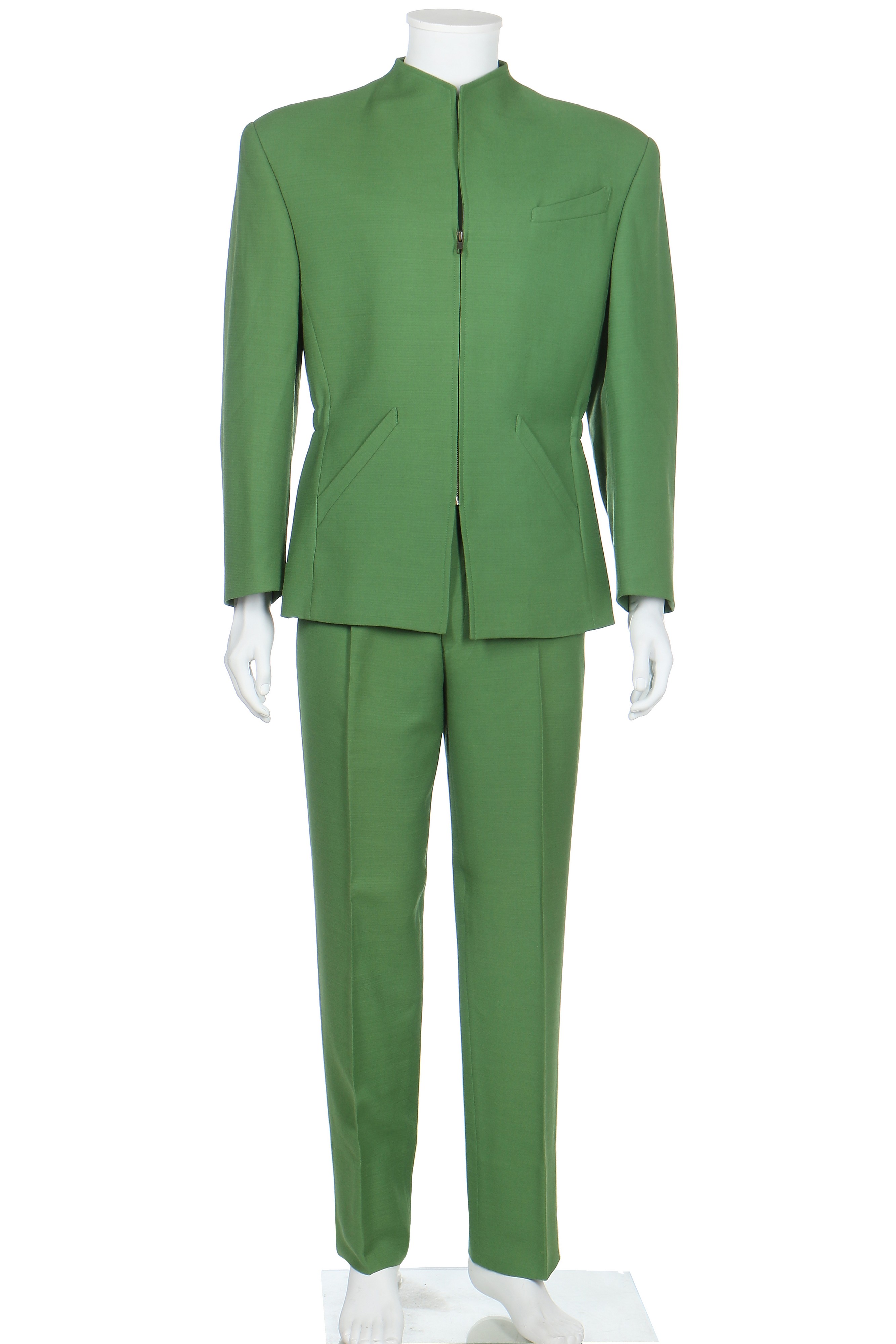 Lot 187 - A good Thierry Mugler green wool suit, circa