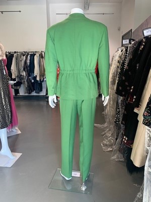 Lot 187 - A good Thierry Mugler green wool suit, circa 1991