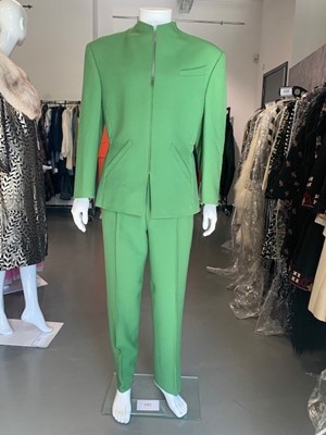 Lot 187 - A good Thierry Mugler green wool suit, circa 1991