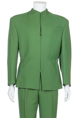 Lot 187 - A good Thierry Mugler green wool suit, circa 1991