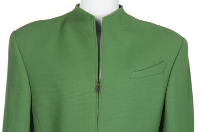 Lot 187 - A good Thierry Mugler green wool suit, circa 1991