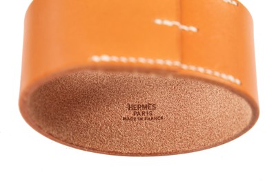 Lot 50 - A Martin Margiela for Hermès blue leather clochette-necklace