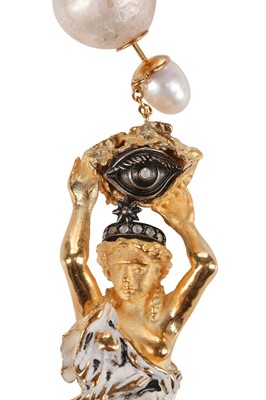 Lot 40 - A pair of Christian Dior couture earrings, modern