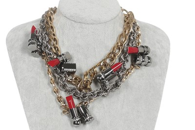 Lot 43 - A Dolce & Gabbana 'lipstick' charm necklace, 2000s