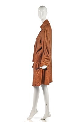 Lot 360 - A rare Westwood/McLaren brown suede jacket, 'Nostalgia of Mud' (Buffalo) collection, Autumn-Winter 1982-83