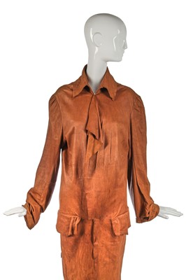 Lot 360 - A rare Westwood/McLaren brown suede jacket, 'Nostalgia of Mud' (Buffalo) collection, Autumn-Winter 1982-83
