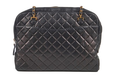 Lot 11 - A Chanel quilted navy lambskin bag, 1996-97