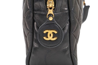 Lot 11 - A Chanel quilted navy lambskin bag, 1996-97