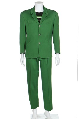 Lot 194 - A Thierry Mugler men's emerald green wool suit, 1980s-early 1990s