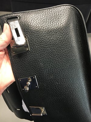 Lot 71 - An Hermès black clemence leather Jypsiere, 2004