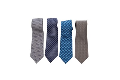 Lot 60 - Twelve Hermès printed silk ties, modern