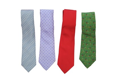 Lot 61 - Sixteen Hermès printed silk ties, modern