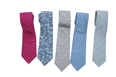 Lot 61 - Sixteen Hermès printed silk ties, modern