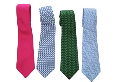 Lot 61 - Sixteen Hermès printed silk ties, modern