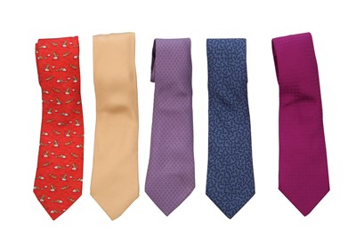 Lot 62 - Seventeen Hermès printed silk ties, modern