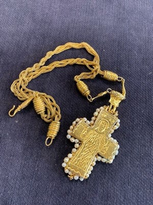 Lot 38 - A Robert Goossens probably for Chanel gothic-style crucifix pendant, 1971-1981