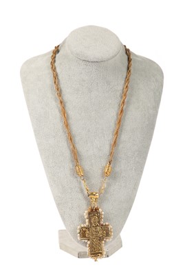 Lot 38 - A Robert Goossens probably for Chanel gothic-style crucifix pendant, 1971-1981