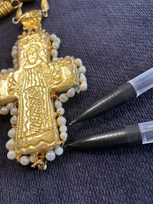 Lot 38 - A Robert Goossens probably for Chanel gothic-style crucifix pendant, 1971-1981