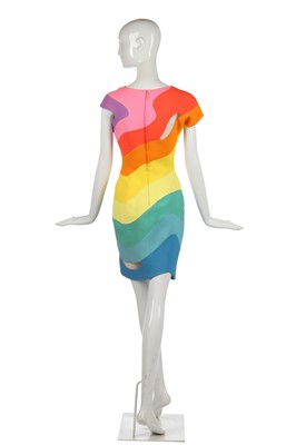 Lot 191 - A Thierry Mugler 'rainbow' wool-blend dress, 'Été Hawaii' collection, Spring-Summer 1990