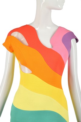Lot 191 - A Thierry Mugler 'rainbow' wool-blend dress, 'Été Hawaii' collection, Spring-Summer 1990