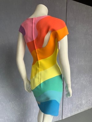 Lot 191 - A Thierry Mugler 'rainbow' wool-blend dress, 'Été Hawaii' collection, Spring-Summer 1990