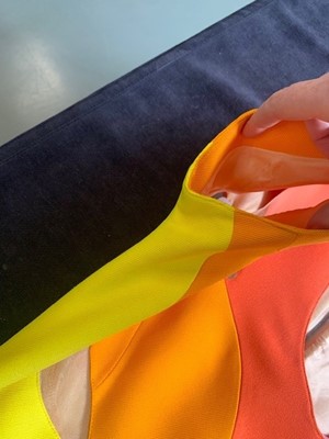 Lot 191 - A Thierry Mugler 'rainbow' wool-blend dress, 'Été Hawaii' collection, Spring-Summer 1990