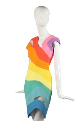 Lot 191 - A Thierry Mugler 'rainbow' wool-blend dress, 'Été Hawaii' collection, Spring-Summer 1990