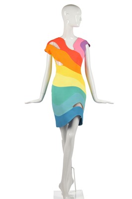 Lot 191 - A Thierry Mugler 'rainbow' wool-blend dress, 'Été Hawaii' collection, Spring-Summer 1990