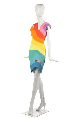 Lot 191 - A Thierry Mugler 'rainbow' wool-blend dress, 'Été Hawaii' collection, Spring-Summer 1990