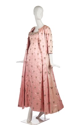 Lot 174 - A Balenciaga couture pale-pink satin evening ensemble, Autumn-Winter 1963-64