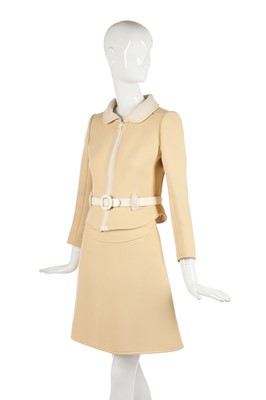 Lot 176 - A Courrèges ivory-wool ensemble, late 1960s